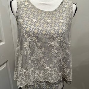Lace overlay shirt